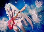  ahoge amplifier bad_id guitar hatsune_miku highres instrument kawasaki_saika long_hair necktie open_mouth plectrum see-through skirt sky solo star_(sky) starry_sky thigh-highs thighhighs twintails very_long_hair vocaloid 