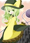  1girl green_eyes green_hair hat katorinuko komeiji_koishi long_hair smile third_eye touhou 