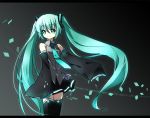  aqua_eyes aqua_hair bad_id detached_sleeves hatsune_miku letterboxed long_hair necktie pf skirt sleeves_past_wrists smile solo thigh-highs thighhighs twintails very_long_hair vocaloid 