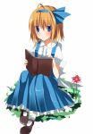  alice_margatroid alice_margatroid_(pc-98) blonde_hair blue_eyes book fujishiro_emyu hair_ribbon ribbon solo touhou touhou_(pc-98) 