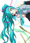  aqua_eyes aqua_hair detached_sleeves gmbh hatsune_miku headphones headset highres long_hair necktie solo spring_onion twintails very_long_hair vocaloid 