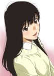  black_hair blush brown_eyes chiba_saori dress hourou_musuko long_hair open_mouth sawa_jaaji smile solo 