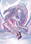  fork kantachi panty_&amp;_stocking_with_garterbelt shoes sitting solo stocking_(character) stocking_(psg) striped striped_legwear striped_thighhighs thighhighs 