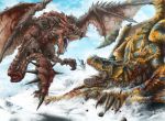  hector_herrera monster_hunter mountain rathalos snow tigrex 