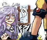  crossover gloves grey_eyes long_hair mist_rex n36hoko nhoko open_mouth purple_hair rex_mist scared shiony_regis super_robot_wars super_robot_wars_k super_robot_wars_z2 tears trembling 