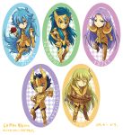  aquarius_camus aries_mu armor black_hair blonde_hair blue_hair capricorn_shura flower long_hair male multiple_boys pisces_aphrodite purple_hair ratsunagina rose saint_seiya short_hair virgo_shaka 