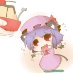  :3 :d animal_ears ascot bat_wings blue_hair blush bowl cat_ears cat_tail cherry chibi dekasudachin detached_wings dress excited fang flapping food fruit hat kemonomimi_mode mini_wings minigirl necktie open_mouth pink_dress pudding red_eyes remilia_scarlet short_hair smile solo spoon tail touhou translated translation_request wings 