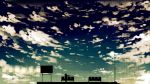  artist_request bench clouds hatsune_miku lamppost long_hair scenic silhouette sitting sky solo source_request vocaloid 