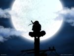  cowering katana moon naruto night sky solo uchiha_itachi 