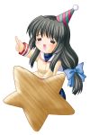  chibi clannad closed_eyes eyes_closed hat ibuki_fuuko long_hair nekoma_kotomitsu oversized_object party_hat school_uniform starfish 