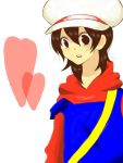  1boy brown_eyes brown_hair child genderswap hat kotone_(pokemon) long_hair pokemon solo 