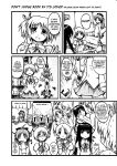  akemi_homura blush bow comic drill_hair fang fantasy hair_bow hairband hard_translated highres kaname_madoka kyubey long_hair magical_girl mahou_shoujo_madoka_magica miki_sayaka multiple_girls pocky ponytail sakura_kyouko school_uniform short_hair short_twintails smile tomoe_mami translated twintails uniwhale wish yuri 