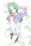  futari_wa_precure futari_wa_precure_splash_star green_hair hairband hakuto_(artist) hiro_(dismaless) kneeling long_hair precure school_uniform yes!_precure_5 