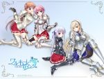  1600x1200 4girls armor bangs blonde_hair blue_eyes blue_skirt blush brown_hair celia_kumani_entory closed_mouth drill_hair female female_only gauntlets greaves hair_ribbon hairband hairclip kisaki_mio komori_kei long_hair miniskirt multiple_girls noel_maresse_ascot noel_marres_ascot pantyhose parted_lips pink_eyes pink_hair pleated_skirt red_skirt ribbon risa_eostole short_hair side_bun sitting skirt thigh-highs thighband_pantyhose thighhighs violet_eyes walkure_romanze wallpaper wariza zettai_ryouiki 