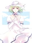  dress elbow_gloves gloves green_hair hat highres macross macross_frontier macross_frontier:_sayonara_no_tsubasa purple_eyes ranka_lee satsuki_yuu_(awairo) short_hair solo violet_eyes you_satsuki 