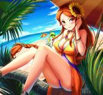  1girl artist_request breasts cleavage large_breasts league_of_legends leona_(league_of_legends) swimsuit 