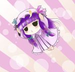  blush chibi hat highres long_hair patchouli_knowledge purple_hair solo touhou yume_shokunin 