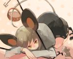  animal_ears basket capelet dowsing_rod drawr dress grey_hair mouse mouse_ears mouse_tail nazrin short_hair solo tail touhou yellow_eyes 