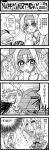  1girl 2boys 4koma animal_ears bell blazblue blood blush blush_stickers bow cat cat_ears cat_hood cat_tail closed_eyes comic crying crying_with_eyes_open eyepatch gloves haiero hair_bow hairband heart heart-shaped_pupils highres hood jacket jubei_(blazblue) long_hair low-tied_long_hair monochrome multiple_boys multiple_tails open_mouth platinum_the_trinity quad_tails ragna_the_bloodedge ribbon skirt smile streaming_tears symbol-shaped_pupils tail teardrop tears translation_request twintails two_side_up very_long_hair 