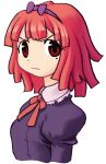  hairband la_pucelle mole nippon_ichi nomura_ryouji official_art prier red_eyes red_hair redhead short_hair simple_background young 