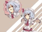  arms_behind_back ascot blue_hair bust dress hat imagining necktie over-drive-sound red_eyes remilia_scarlet smile smirk solo touhou wings 