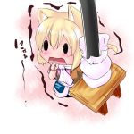  animal_ears blonde_hair cat_ears cat_tail chibi extra_ears hoshizuki_(seigetsu) kemonomimi_mode mizuhashi_parsee open_mouth puru-see scarf solo tail touhou trembling 