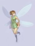  brown_hair copyright_request fairy footwear highres occult_soda pointy_ears ponytail socks solo 