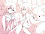  animal_ears bell bottomless bound_together camisole chain chains chiri_(atlanta) chiriko_(atlanta) collar cursor curtains hair_bell hair_ornament lingerie looking_back monochrome multiple_girls nekojirou original tail ten&#039;inkou_korin ten'inkou_korin underwear underwear_only 