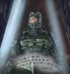  armor damaged frozen glass halo_(game) halo_4 helmet hironi master_chief power_suit science_fiction sleeping stasis_tank translated translation_request writing 