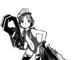  black_legwear commissar eccma417 genderswap gloves hat mechanical_arm monochrome peaked_cap purity_seal sebastian_yarrick short_hair warhammer_40k 