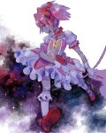  drawr footwear kaname_madoka magical_girl mahou_shoujo_madoka_magica oekaki pink_hair profile ribbon shoes short_twintails sky socks star twintails weapon 