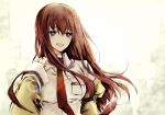  blue_eyes brown_hair jacket labcoat long_hair makise_kurisu necktie spc steins;gate tears 