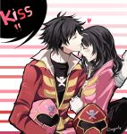  1boy 1girl ahim_de_famille caogonly captain_marvelous couple female forehead_kiss gokai_pink gokai_red headwear_removed helmet helmet_off helmet_removed kaizoku_sentai_gokaiger kiss male super_sentai 