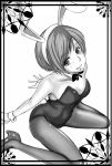  bunny_ears bunnysuit grayscale greyscale high_heels highres monochrome pantyhose persona persona_4 satonaka_chie shoes suta_furachina 