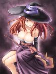  breasts dragon&#039;s_crown dragon's_crown dress hat huge_breasts large_breasts long_hair masakichi_(crossroad) red_hair redhead side_slit solo sorceress_(dragon&#039;s_crown) sorceress_(dragon's_crown) staff strapless_dress vanillaware witch_hat 