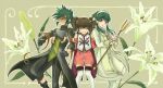  bekkourico black_hair bow closed_eyes eyes_closed flower gloves green_eyes green_hair hair_bow hair_tubes ion lily_(flower) ribbon staff sync tales_of_(series) tales_of_the_abyss twintails 