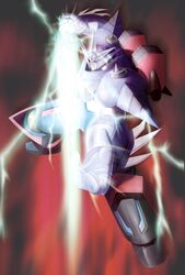  highres hiro_(hibikigaro) lightning mecha neo_getter-1 shin_getter_robo_vs_neo_getter_robo solo 