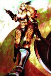  amazon_(dragon&#039;s_crown) amazon_(dragon's_crown) armlet armor axe bikini_armor blonde_hair boots breasts circlet dragon&#039;s_crown dragon's_crown feathers gloves green_eyes long_hair muscle solo tattoo vanillaware weapon 