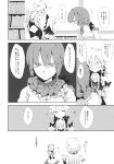  alice_margatroid alternate_hairstyle comic dress fang highres hourai_doll kirisame_marisa monochrome morino_hon patchouli_knowledge serious shanghai_doll touhou translated translation_request 