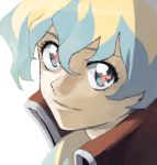  1girl close-up collar drawr face mosako multicolored_hair nia_teppelin smile solo symbol-shaped_pupils tengen_toppa_gurren-lagann tengen_toppa_gurren_lagann two-tone_hair 