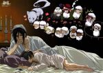  animal black_hair ciel ciel_phantomhive dog eyepatch glasses gloves grell_sutcliff group kuroshitsuji possible_duplicate 