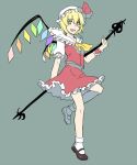  ascot blonde_hair cosplay dress flandre_scarlet flandre_scarlet_(cosplay) green_eyes hat inazuma_eleven inazuma_eleven_(series) mary_janes moros1 rushe_(inazuma_eleven) shoes short_hair solo touhou wings 