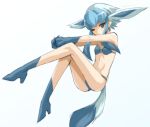  1girl animal_ears blue_hair chicago-x glaceon personification pokemon solo tail 