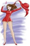  brown_hair copyright_request fashion gloves legs long_hair long_legs pantyhose red_eyes sheer_legwear solo uraharukon 