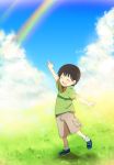  caterpillar_(artist) child cloud clouds double_rainbow happy male onozawa_yuuki pointing rainbow sky tokyo_magnitude_8.0 
