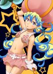  1girl breasts flower gloves hat isshin multicolored_hair murata_isshin navel nia_teppelin open_mouth skirt solo staff symbol-shaped_pupils tengen_toppa_gurren-lagann tengen_toppa_gurren_lagann twintails two-tone_hair under_boob underboob 