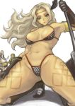  amazon_(dragon&#039;s_crown) amazon_(dragon's_crown) armlet armor axe bikini_armor blonde_hair blush boots circlet crossed_arms dragon&#039;s_crown dragon's_crown dwarf_(dragon&#039;s_crown) dwarf_(dragon's_crown) elf_(dragon&#039;s_crown) elf_(dragon's_crown) feather feathers gloves green_eyes hand_on_hip hashi headband hips long_hair muscle navel solo squat squatting tattoo thick_thighs thighs vanillaware weapon wizard_(dragon&#039;s_crown) wizard_(dragon's_crown) 