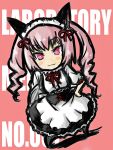  cat_ears chibi drill_hair faris_nyannyan hanimaru_(h@nimaru) long_hair maid maid_headdress pink_eyes pink_hair smile steins;gate 