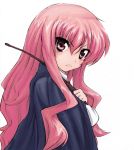  frown highres long_hair louise_francoise_le_blanc_de_la_valliere masato19400 pink_eyes pink_hair riding_crop whip zero_no_tsukaima 