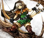  bow_(weapon) braid dragon&#039;s_crown dragon's_crown eiji_(eiji) elf elf_(dragon&#039;s_crown) elf_(dragon's_crown) hood pointy_ears thigh-highs thigh_boots thighhighs weapon 